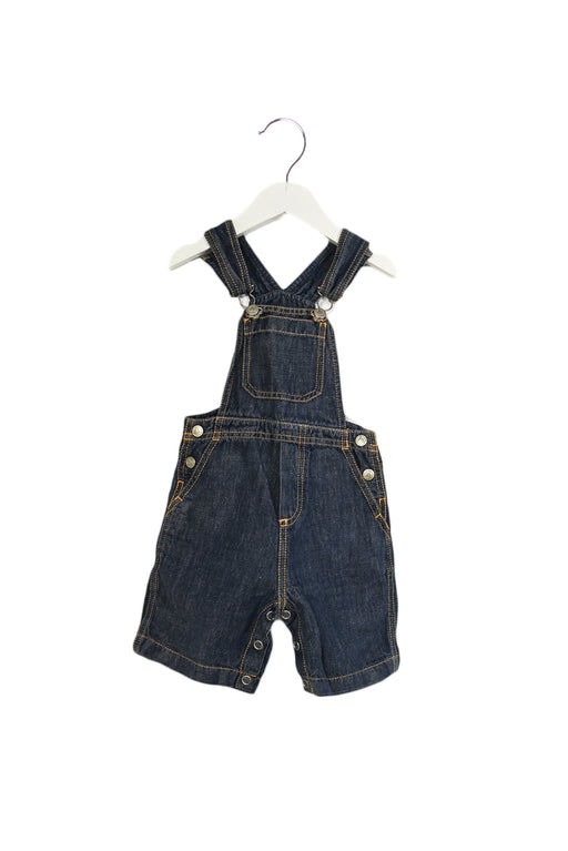 A Blue Overall Shorts from Petit Bateau in size 6-12M for boy. (Front View)