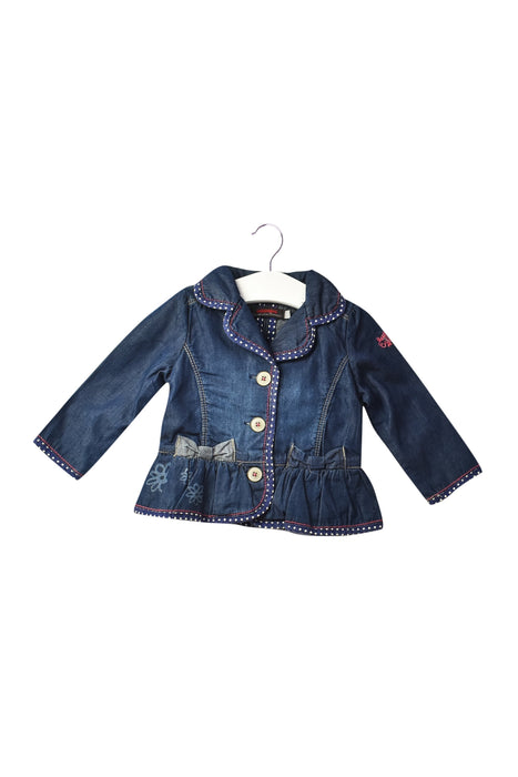 A Blue Lightweight Jackets from Catimini in size 3-6M for girl. (Front View)