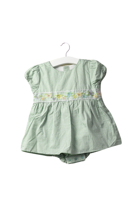 A Green Short Sleeve Dresses from Chickeeduck in size 12-18M for girl. (Front View)