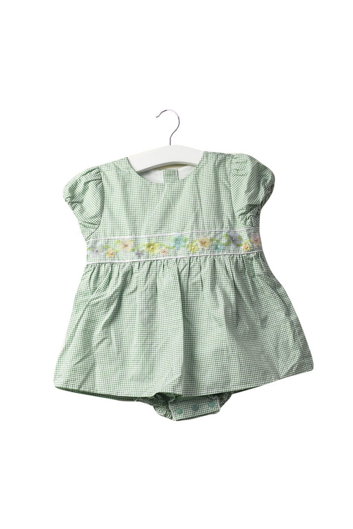 A Green Short Sleeve Dresses from Chickeeduck in size 12-18M for girl. (Front View)