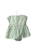 A Green Short Sleeve Dresses from Chickeeduck in size 12-18M for girl. (Back View)