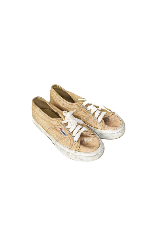 A Gold Sneakers from Superga in size 9Y for girl. (Front View)