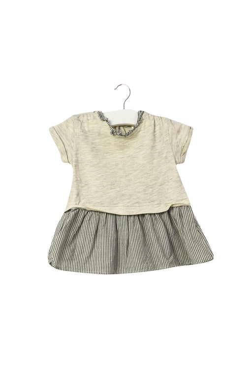 A Grey Short Sleeve Dresses from Caramel Baby & Child in size 0-3M for girl. (Front View)