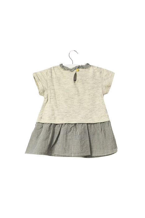A Grey Short Sleeve Dresses from Caramel Baby & Child in size 0-3M for girl. (Back View)