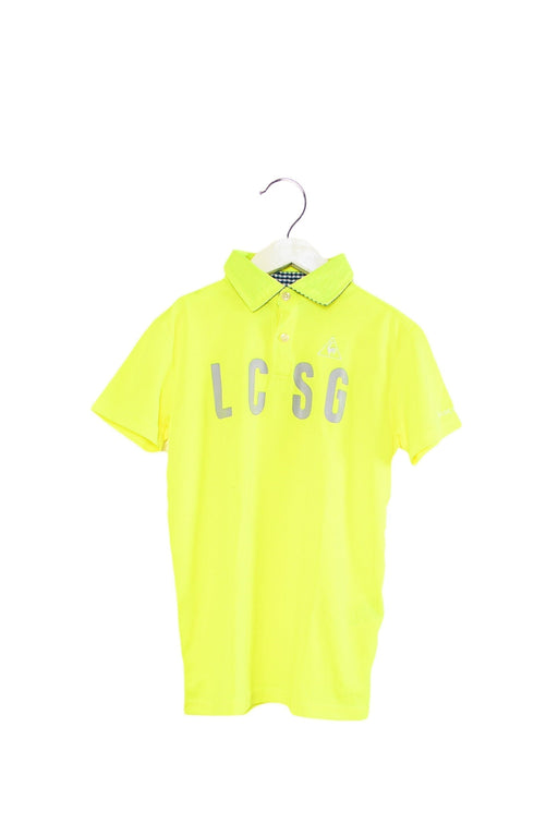 A Yellow Short Sleeve Polos from Le Coq Sportif in size 10Y for boy. (Front View)