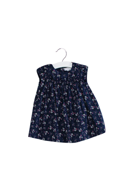 A Navy Short Sleeve Dresses from The Little White Company in size 3-6M for girl. (Front View)