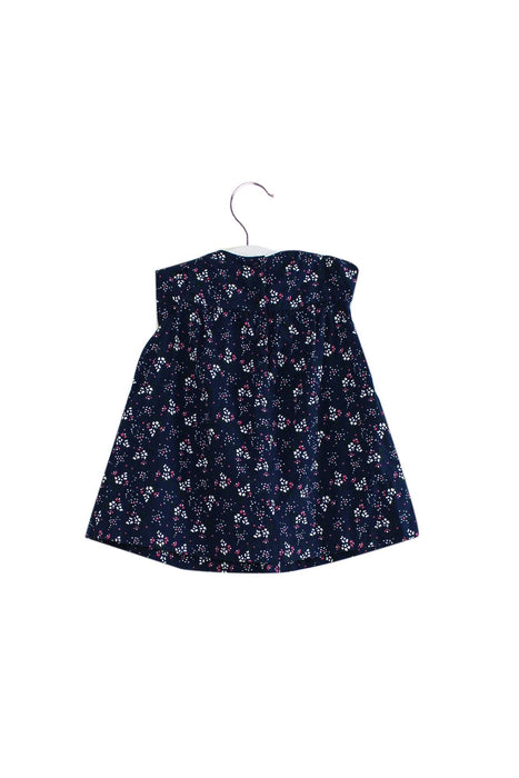 A Navy Short Sleeve Dresses from The Little White Company in size 3-6M for girl. (Back View)