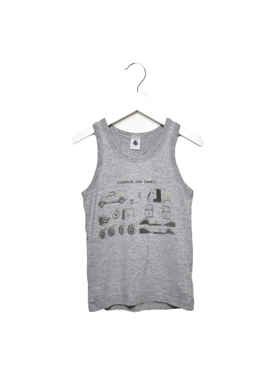 A Grey Sleeveless Tops from Petit Bateau in size 8Y for girl. (Front View)