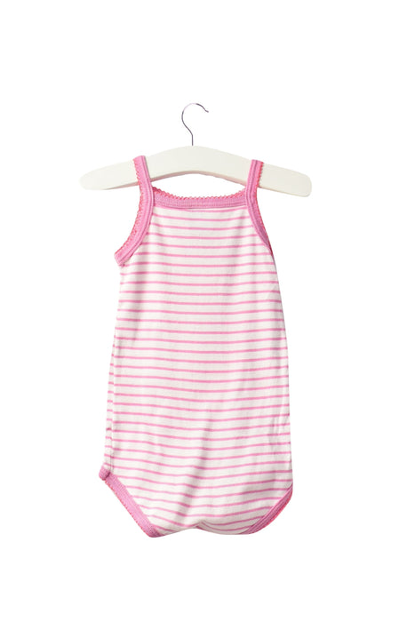 A Pink Long Sleeve Bodysuits from Petit Bateau in size 3-6M for girl. (Back View)