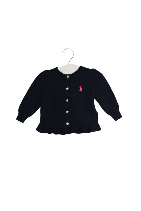 A Navy Cardigans from Ralph Lauren in size 3-6M for girl. (Front View)