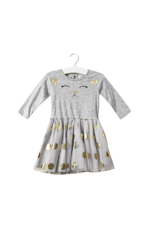 A Grey Long Sleeve Dresses from Seed in size 6-12M for girl. (Front View)