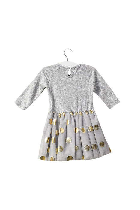 A Grey Long Sleeve Dresses from Seed in size 6-12M for girl. (Back View)
