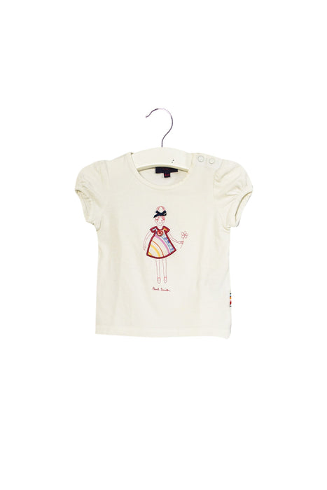 A White Short Sleeve T Shirts from Paul Smith in size 3-6M for girl. (Front View)