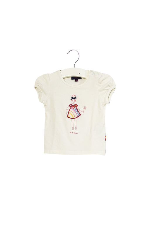 A White Short Sleeve T Shirts from Paul Smith in size 3-6M for girl. (Front View)