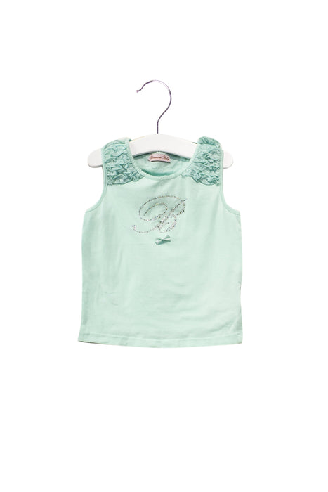 A Green Sleeveless Tops from Miss Blumarine in size 18-24M for girl. (Front View)