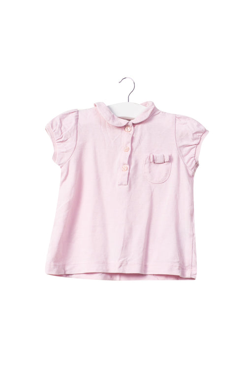 A Pink Short Sleeve Tops from Jacadi in size 6-12M for girl. (Front View)