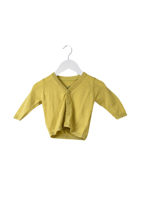 A Yellow Cardigans from Petit Bateau in size 0-3M for girl. (Front View)