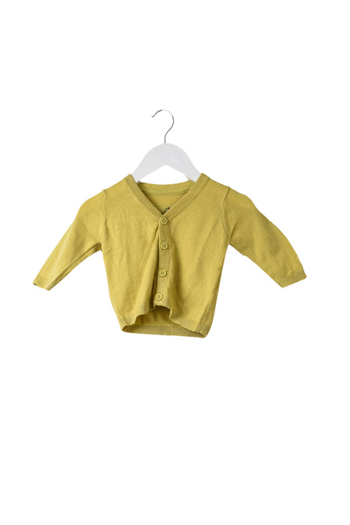 A Yellow Cardigans from Petit Bateau in size 0-3M for girl. (Front View)