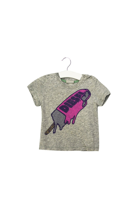 A Grey Short Sleeve T Shirts from Diesel in size 3-6M for boy. (Front View)