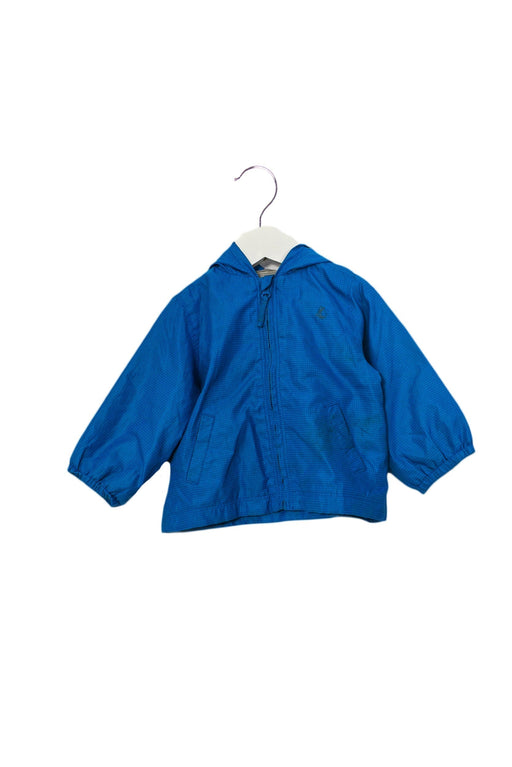 A Blue Lightweight Jackets from Petit Bateau in size 6-12M for boy. (Front View)