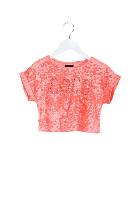 A Pink Short Sleeve T Shirts from IKKS in size 3T for girl. (Front View)