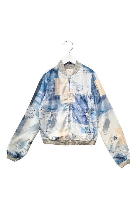 A Blue Lightweight Jackets from Diesel in size 10Y for girl. (Front View)