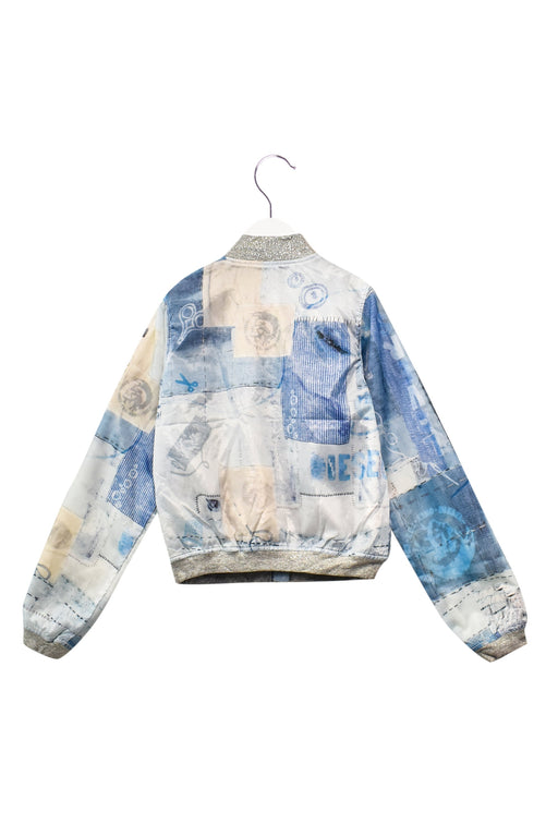 A Blue Lightweight Jackets from Diesel in size 10Y for girl. (Front View)