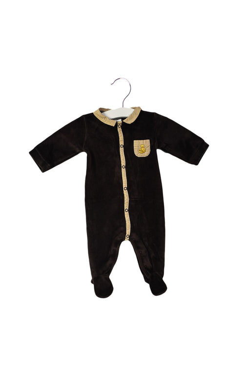 A Brown Long Sleeve Jumpsuits from Jacadi in size 0-3M for boy. (Front View)