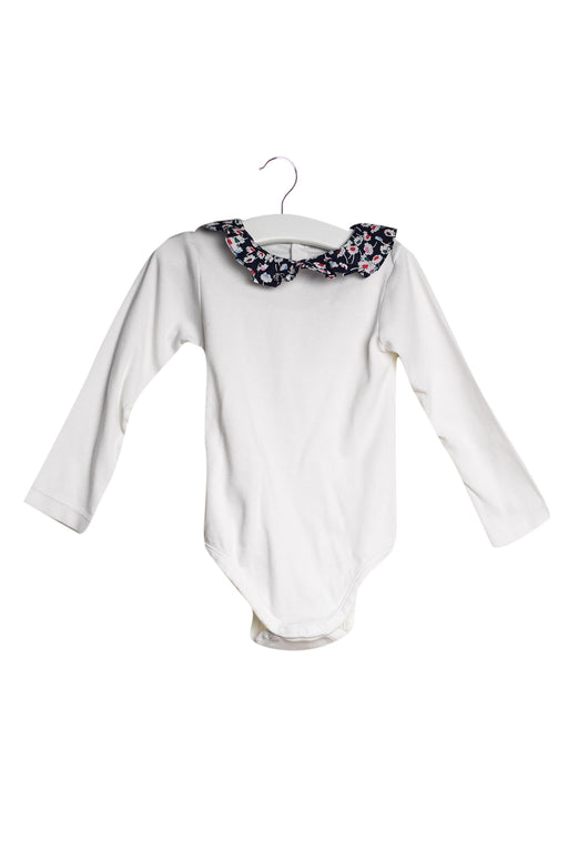 A White Long Sleeve Bodysuits from Jacadi in size 2T for girl. (Front View)
