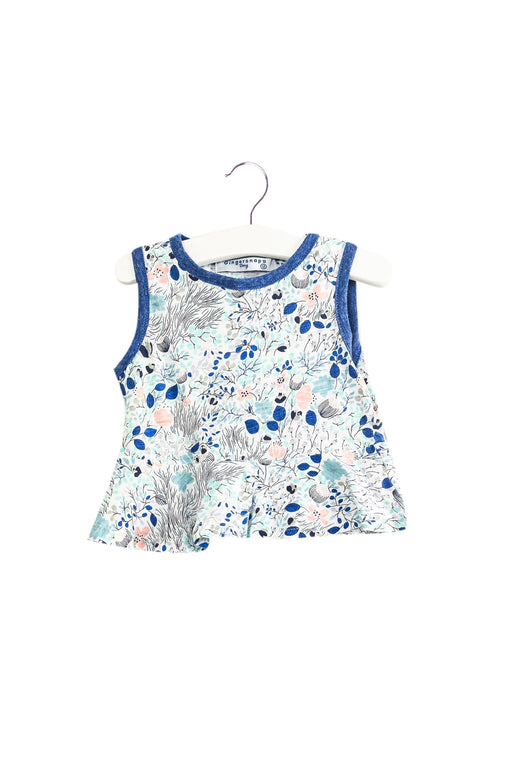 A Blue Sleeveless Tops from Gingersnaps in size 6-12M for girl. (Front View)
