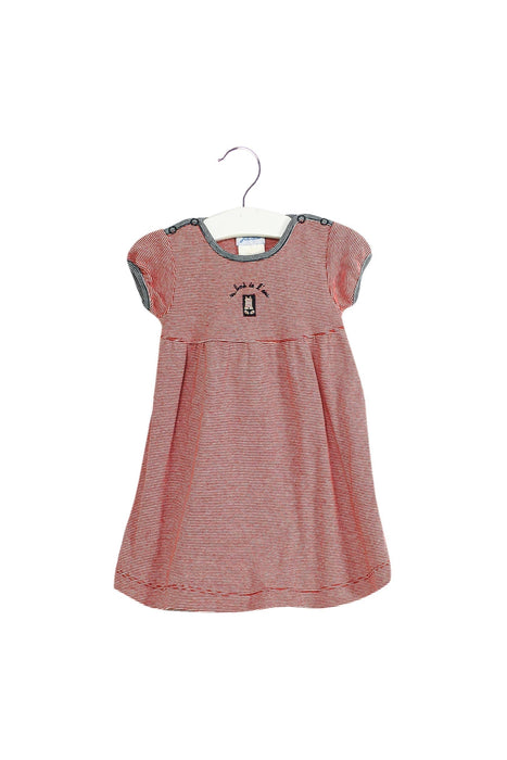 A Red Short Sleeve Dresses from Jacadi in size 6-12M for girl. (Front View)