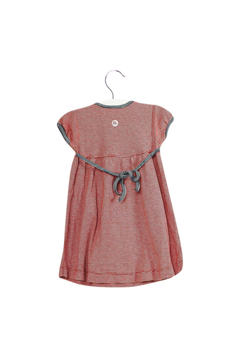 A Red Short Sleeve Dresses from Jacadi in size 6-12M for girl. (Back View)