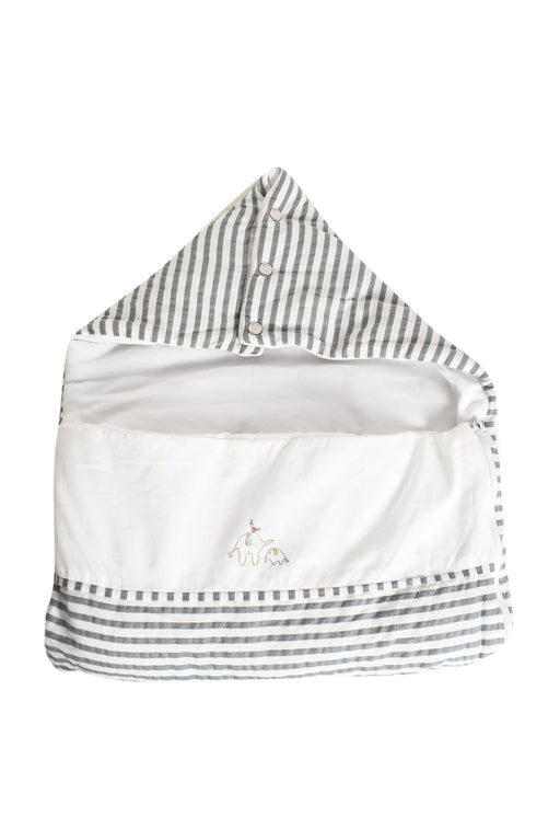 A White Sleepsacs from Jacadi in size 0-3M for neutral. (Front View)