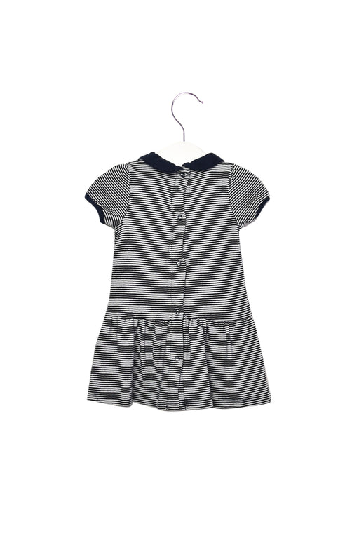 A Navy Short Sleeve Dresses from Petit Bateau in size 3-6M for girl. (Front View)