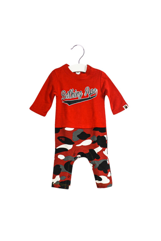 A Red Long Sleeve Jumpsuits from BAPE KIDS in size 3-6M for boy. (Front View)