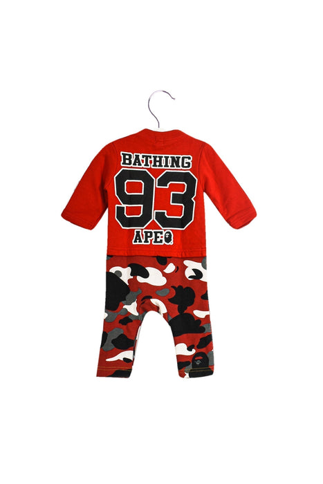 A Red Long Sleeve Jumpsuits from BAPE KIDS in size 3-6M for boy. (Back View)