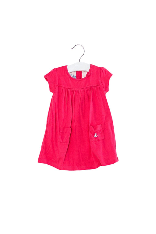 A Pink Short Sleeve Dresses from Petit Bateau in size 12-18M for girl. (Front View)