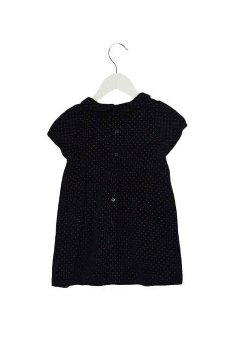 A Navy Short Sleeve Dresses from Jacadi in size 18-24M for girl. (Back View)
