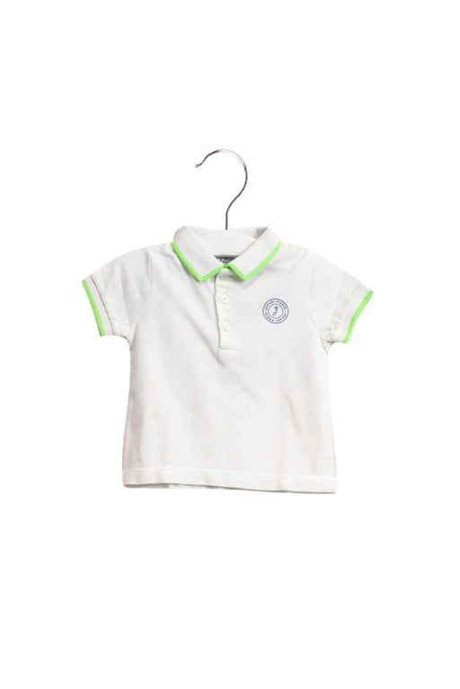 A White Short Sleeve Polos from Jacadi in size 3-6M for boy. (Front View)