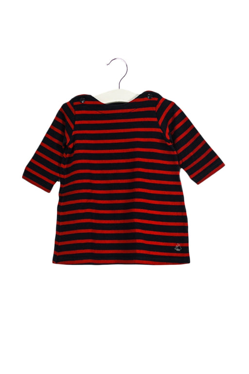 A Navy Long Sleeve Dresses from Petit Bateau in size 3-6M for girl. (Front View)