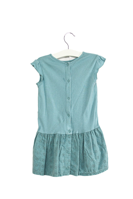 A Teal Short Sleeve Dresses from Petit Bateau in size 2T for girl. (Back View)