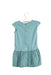 A Teal Short Sleeve Dresses from Petit Bateau in size 2T for girl. (Back View)