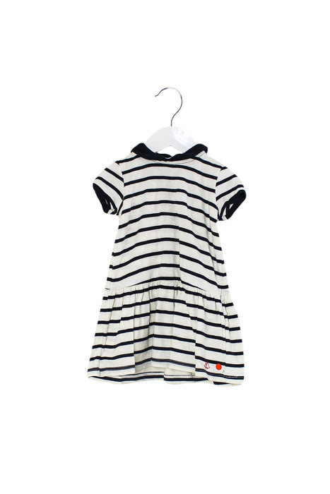 A Ivory Short Sleeve Dresses from Petit Bateau in size 12-18M for girl. (Front View)