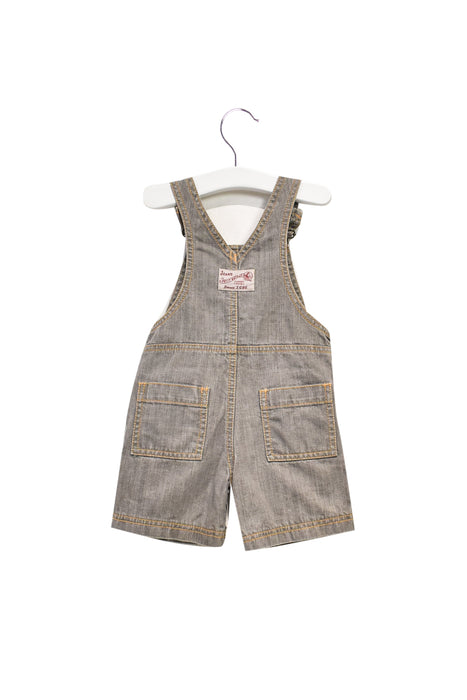 A Grey Overall Shorts from Petit Bateau in size 6-12M for boy. (Back View)