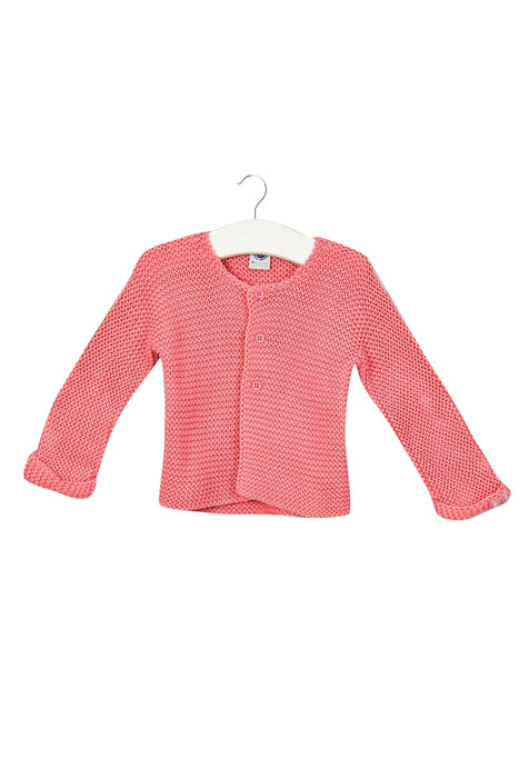 A Pink Cardigans from Petit Bateau in size 6-12M for girl. (Front View)