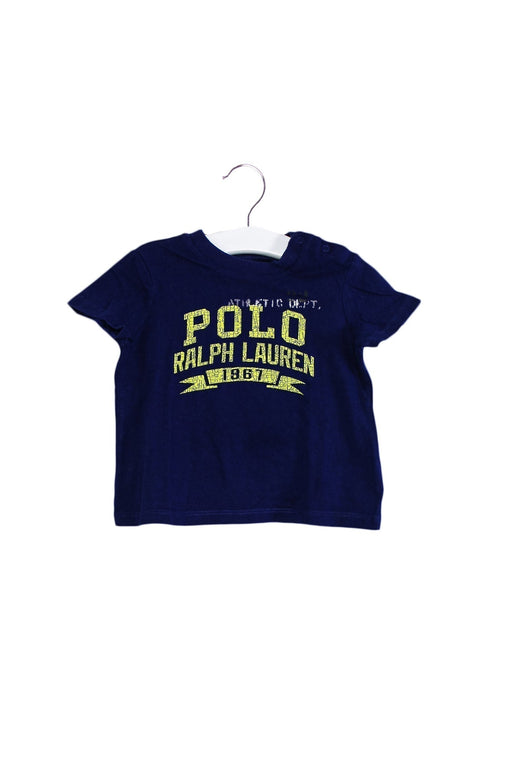 A Navy Long Sleeve T Shirts from Ralph Lauren in size 6-12M for boy. (Front View)