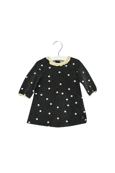 A Grey Sweater Dresses from Petit Bateau in size 6-12M for girl. (Front View)