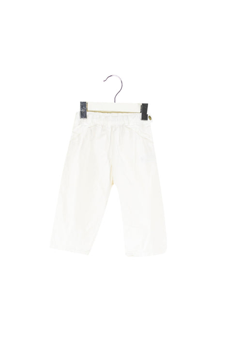 A White Casual Pants from Petit Bateau in size 6-12M for girl. (Front View)