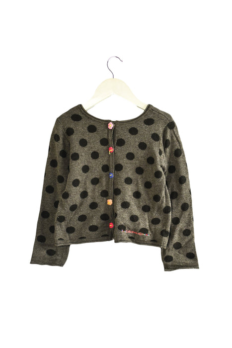 A Grey Cardigans from Catimini in size 4T for girl. (Back View)