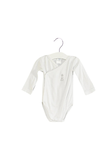 A White Long Sleeve Bodysuits from Jacadi in size 3-6M for boy. (Front View)